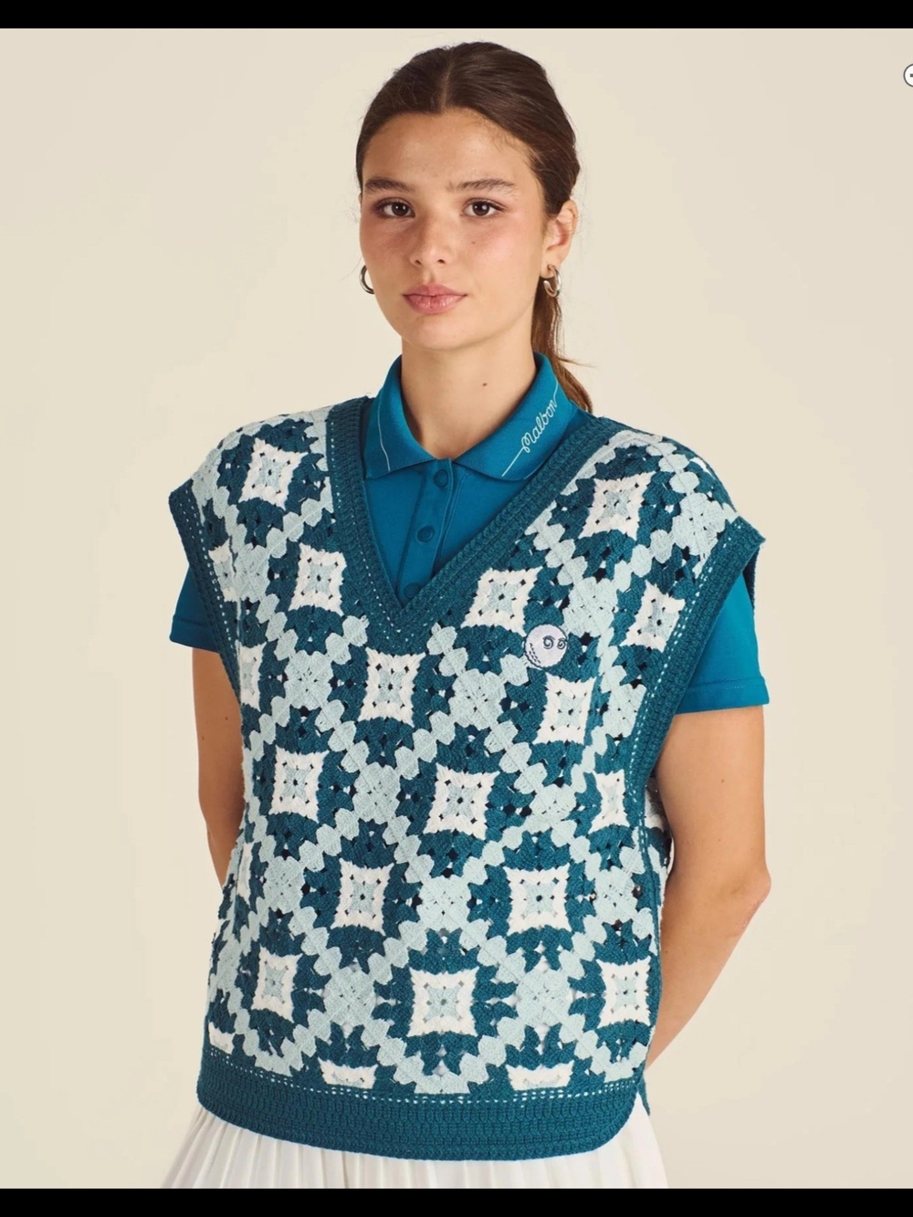 Womens Bianca Knit Vest Ocean Multi